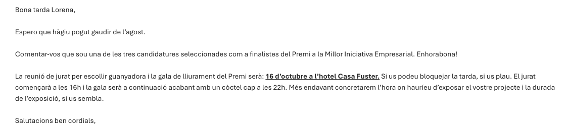 Finalistas al Premi a la Millor Iniciativa Empresarial de la AIJEC