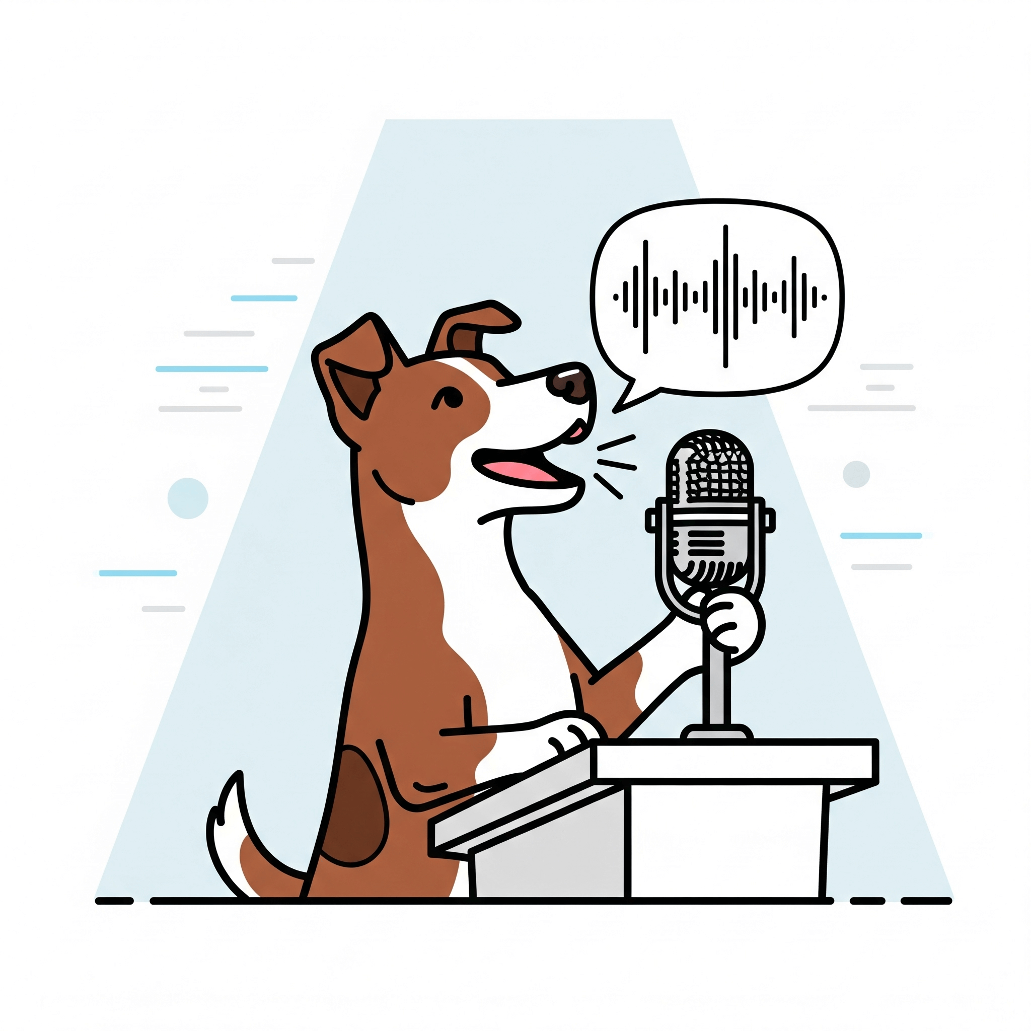 perro hablando a microfono